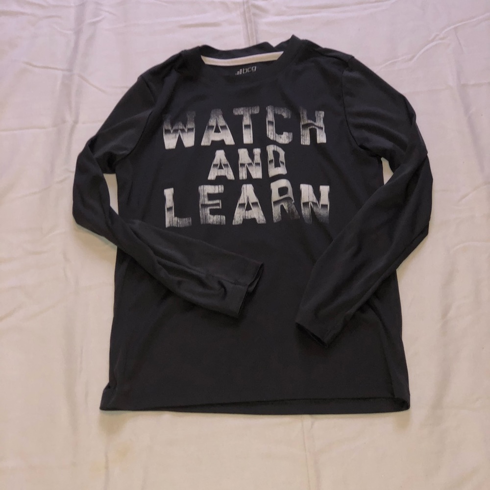 Gray watch and learn T-shirt
